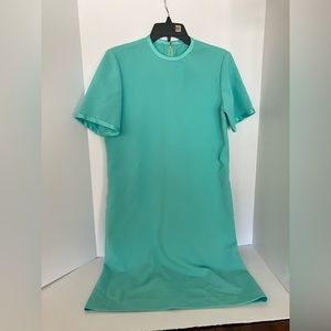 Vintage Women’s Handmade Shift Dress Teal - Size 10